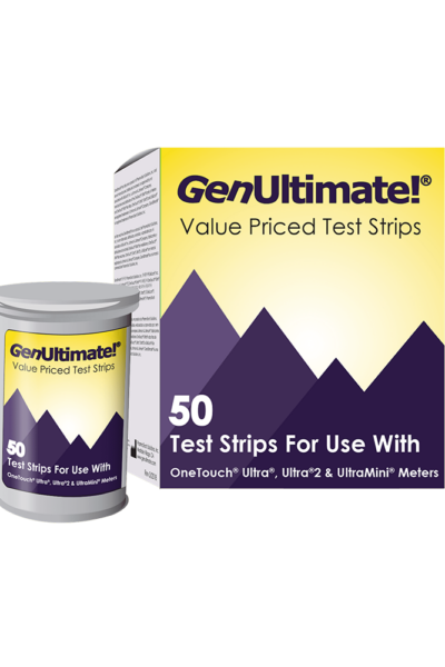 GenStrip50 Test Strips for Use with OneTouch Ultra, Ultra 2, and UltraMini Meters - 100 ct